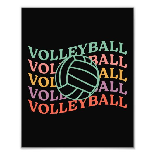 Retro Volleybal Sport Foto Afdruk (Voorkant)