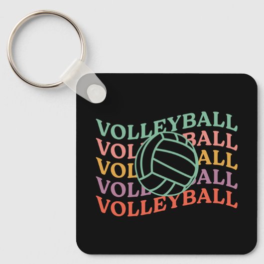 Retro Volleybal Sport Sleutelhanger (Voorkant)
