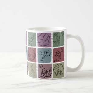 Retro Volleybal Sportief Speler Fan Cadeau Koffiemok