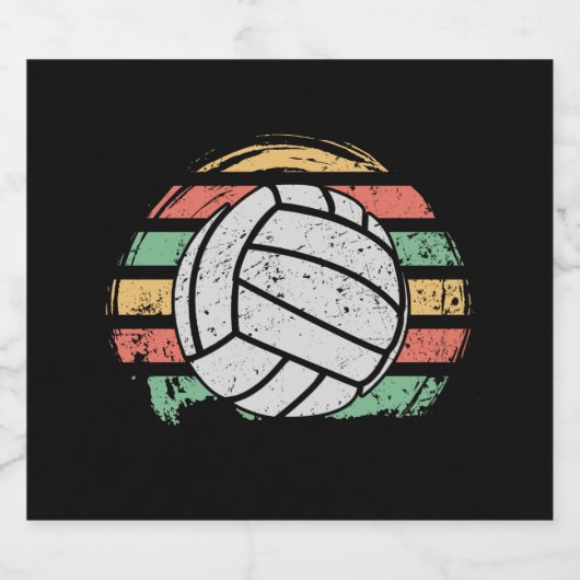 Retro  Volleyball Bier Etiket (Enkel label)