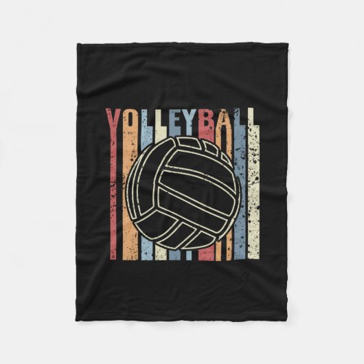 Retro Volleyball Fleece Deken (Voorkant)