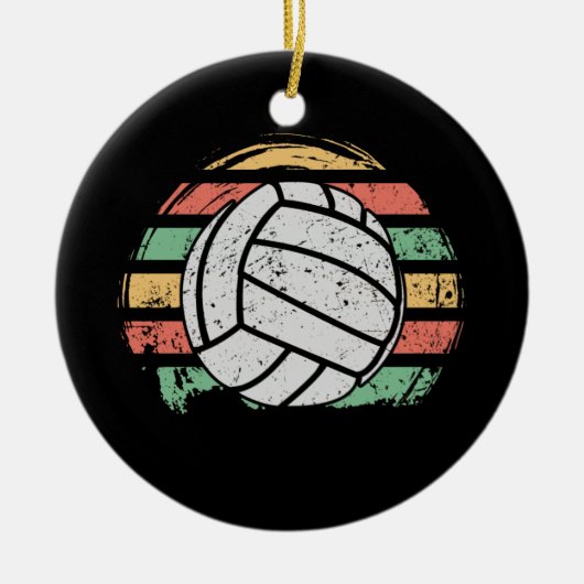 Retro  Volleyball Keramisch Ornament (Voorkant)