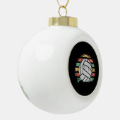 Retro Volleyball Keramische Bal Ornament (Links)