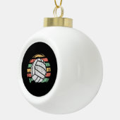 Retro Volleyball Keramische Bal Ornament (Rechts)