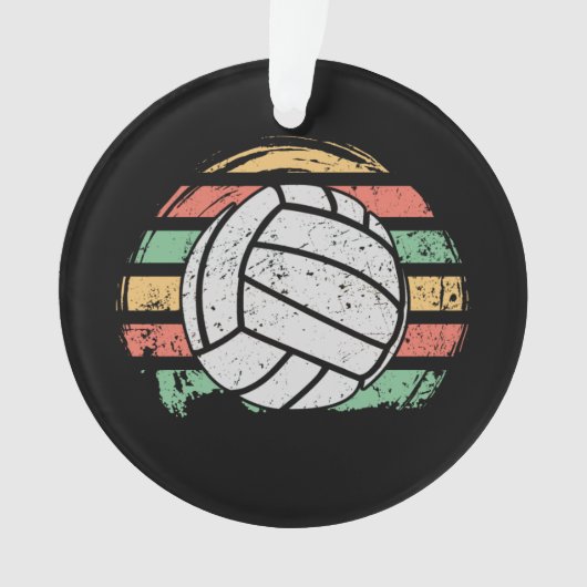 Retro  Volleyball Ornament (voorkant)