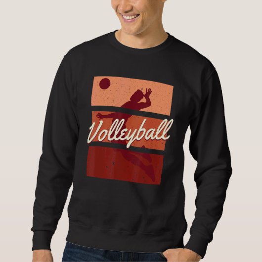 Retro Volleyball Sport Player Coach Beach Trui (Voorkant)