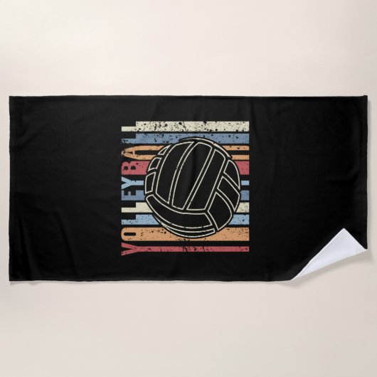Retro  Volleyball Strandlaken (Voorkant)