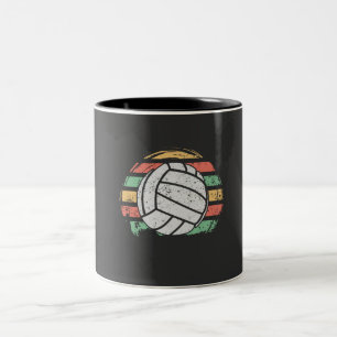 Retro  Volleyball Tweekleurige Koffiemok