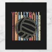 Retro  Volleyball Wijn Etiket (Enkel label)