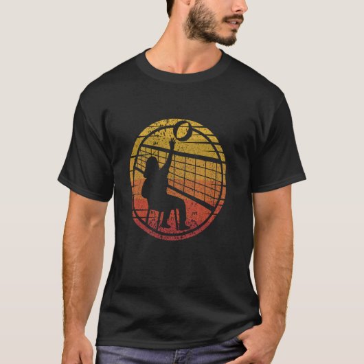 Retro  Volleyballer Design Stoel Volleybal T-shirt (Voorkant)