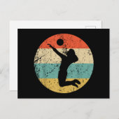  Retro Volleybalspeler Feestdagenkaart (Voorkant / Achterkant)