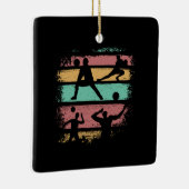 Retro Volleybalspeler Keramisch Ornament (Rechts)