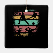 Retro Volleybalspeler Keramisch Ornament (Achterkant)