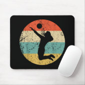 Retro Volleybalspeler Muismat (Met muis)