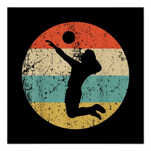 Retro Volleybalspeler Perfect Poster (Voorkant)