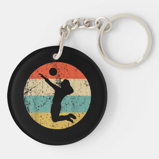 Retro Volleybalspeler Sleutelhanger (Achterkant)
