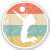  Retro Volleybalspeler Sticker (Voorkant)