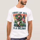 Retro volwassen dinosaurus Allereerst ben ik een g T-shirt (Voorkant)