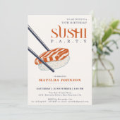 Retro Volwassen Sushi Party 70e Verjaardag Kaart (Staand voorkant)