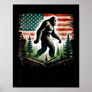 Retro vond Jezus nog steeds op zoek naar bigfoot m Poster