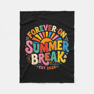 Retro voor altijd op zomervakantie est 2026 zomer fleece deken
