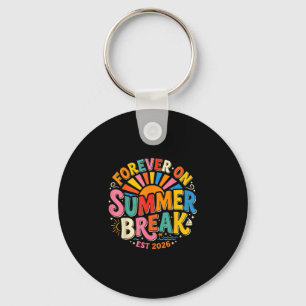Retro voor altijd op zomervakantie est 2026 zomer sleutelhanger