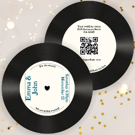 Retro voor de  muziekbruiloft kaart