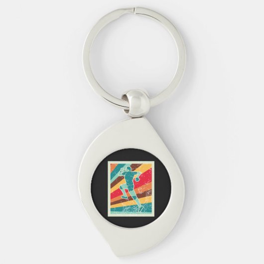 Retro voor handbalspeler sleutelhanger (Voorkant)