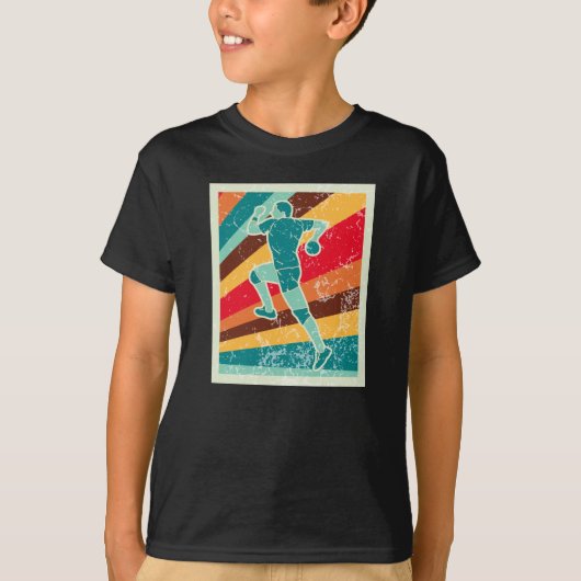 Retro voor handbalspeler t-shirt (Voorkant)