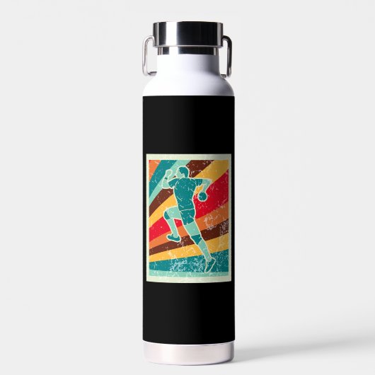 Retro voor handbalspeler waterfles (Voorkant)