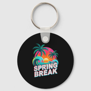 Retro voorjaarsvakantie strandtrip vakantie cruise sleutelhanger