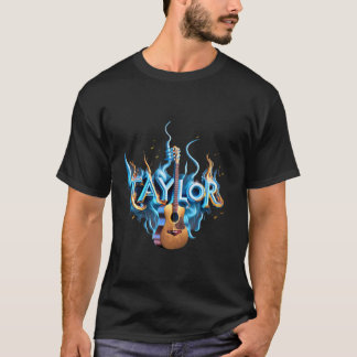 Retro voornaam TAYLOR gitaar gepersonaliseerde Gro T-shirt