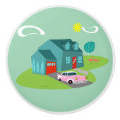 Retro voorstadhuis keramische romp keramische knop (Voorkant)