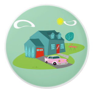 Retro voorstadhuis keramische romp keramische knop