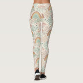 Retro vormen en gestippelde texturen in aardse pas leggings (Achterkant)