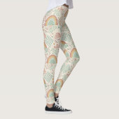 Retro vormen en gestippelde texturen in aardse pas leggings (Rechts)