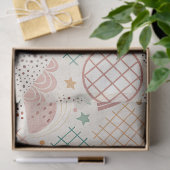 Retro vormen en gestippelde texturen in aardse pas tissuepapier (Geschenk)