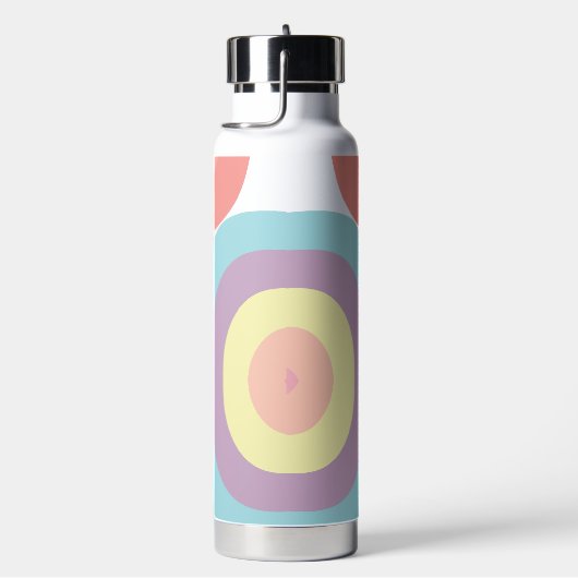 Retro vormen- pastel regenboog script naam waterfles (Rechts)