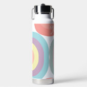 Retro vormen- pastel regenboog script naam waterfles (Voorkant)