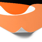 Retro Vormgeving Oranje Zwart Wit Poster (Hoek)