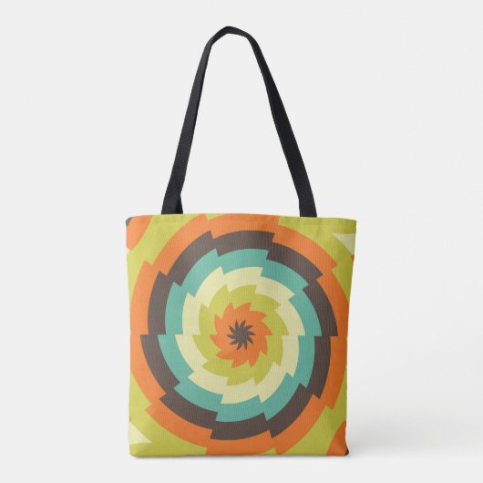 retro-vortex caleidoscoop tote bag (Achterkant)
