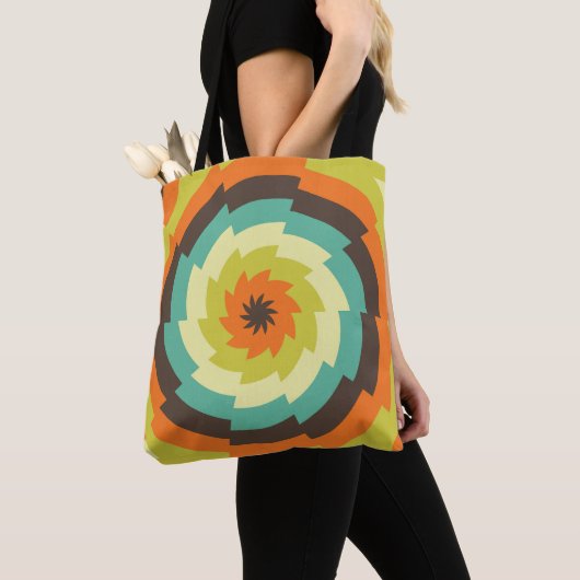 retro-vortex caleidoscoop tote bag (Dichtbij)
