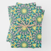 Retro Vortex Petal Burst Pattern Inpakpapier Vel (In situ)