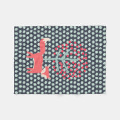 Retro Vos Fleece Deken (Voorkant (Horizontaal))