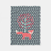 Retro Vos Fleece Deken (Voorkant)