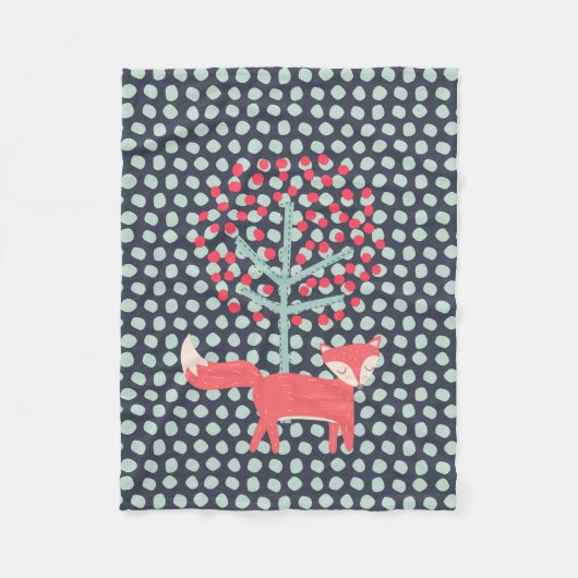 Retro Vos Fleece Deken (Voorkant)