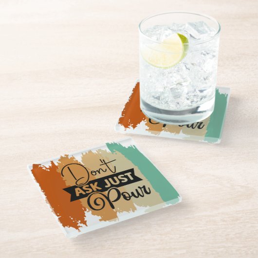 Retro vraag het niet alleen om ons glazen onderzetter (Schuin)