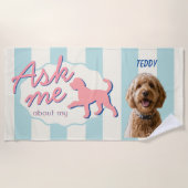 Retro Vraag Me Over Mijn Goldendoodle Aangepaste F Strandlaken (Voorkant)