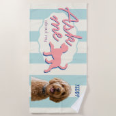 Retro Vraag Me Over Mijn Goldendoodle Aangepaste F Strandlaken (Voorkant)