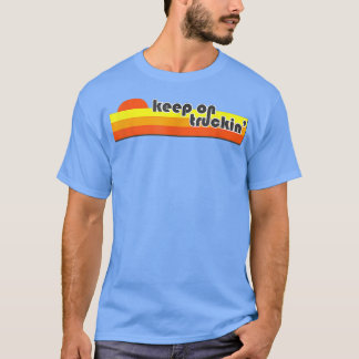Retro  vrachtwagen op wagenpark t-shirt